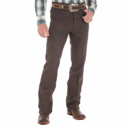 Wrangler Mens Heather Dark Chocolate Dress Jean Big & Tall