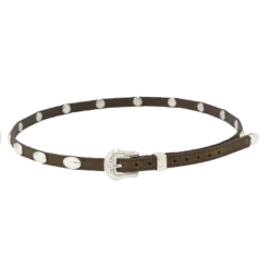 M&F Mens Western Brown Leather Hat Band With Silver Conchos