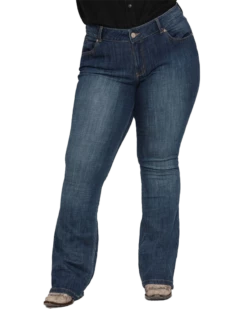 Wrangler Plus Mid Rise Bootcut Brown Stitch Women's Denim Jeans