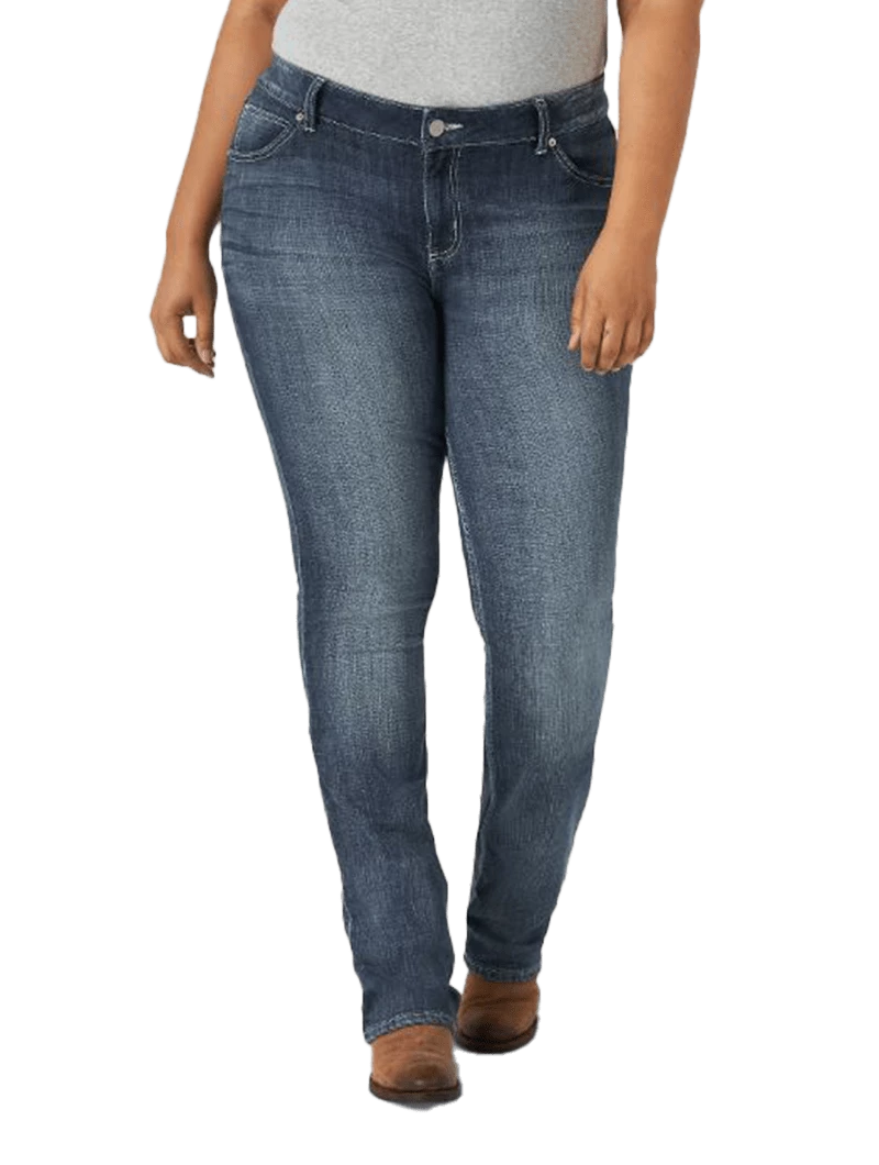 Wrangler Women's Straight Leg Jean (Plus) In MS Wash
