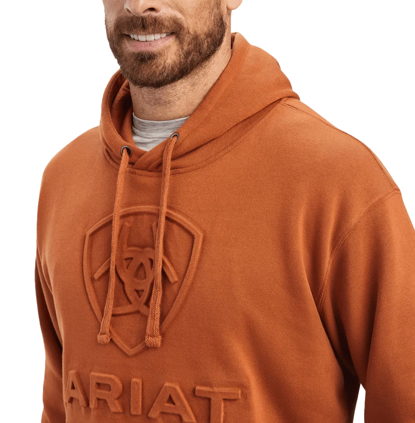 Ariat Men's Basic Mocha Bisque Logo Hoodie - Image 3