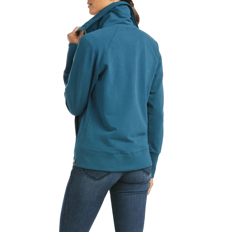 Ariat Ladies Team Logo Eurasian Teal Full Zip Sweatshirt - Image 2