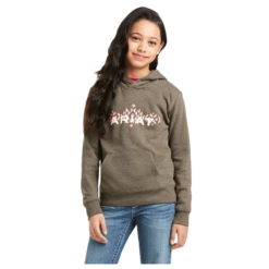 Ariat Girl's Heathered Brown Logo Hoodie