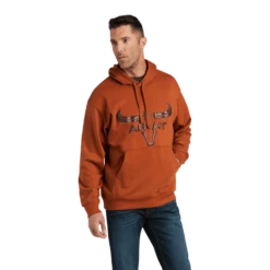 Ariat Men's Orange Steer Head Basic Hoodie