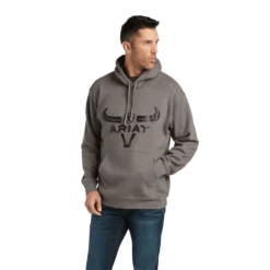 Ariat Men's Grey Steer Head Basic Hoodie