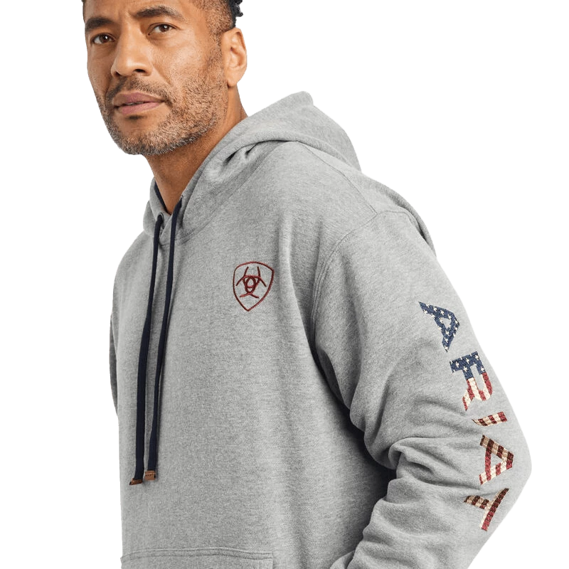 Ariat Men's Chimayo Heather Grey Hoodie - Image 3