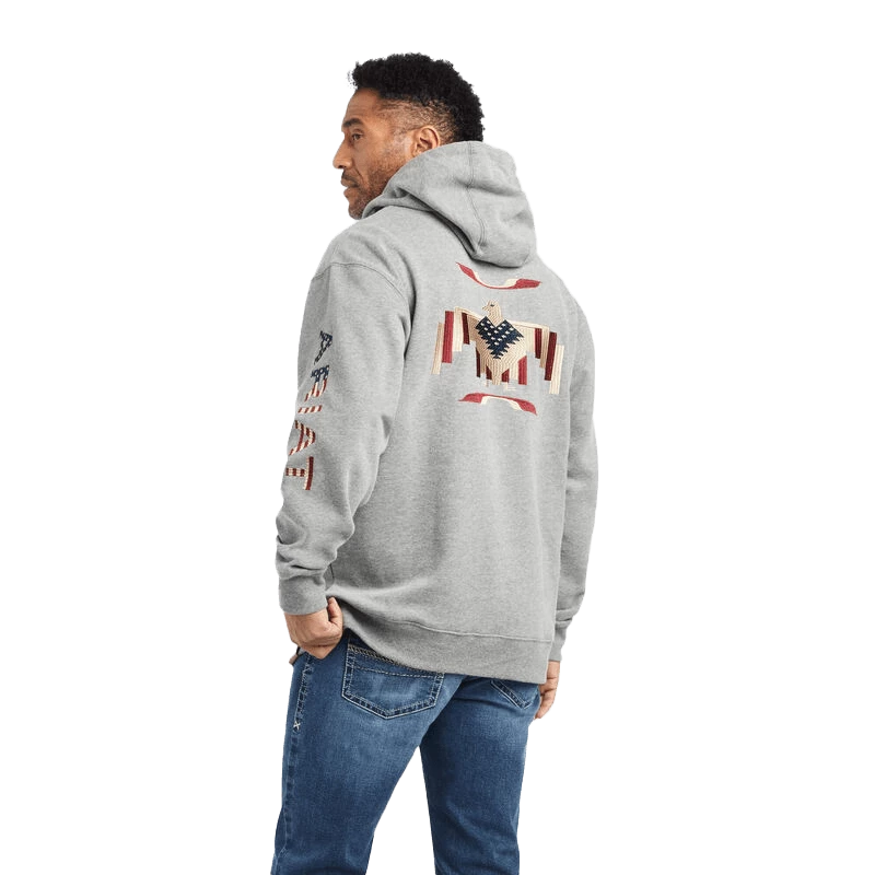 Ariat Men's Chimayo Heather Grey Hoodie - Image 4