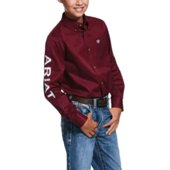 Ariat Boy's Team Logo Burgundy Shirt