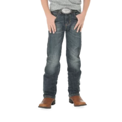 Wrangler Boys Dark Wash Slim Fit Straight Leg Western Jean