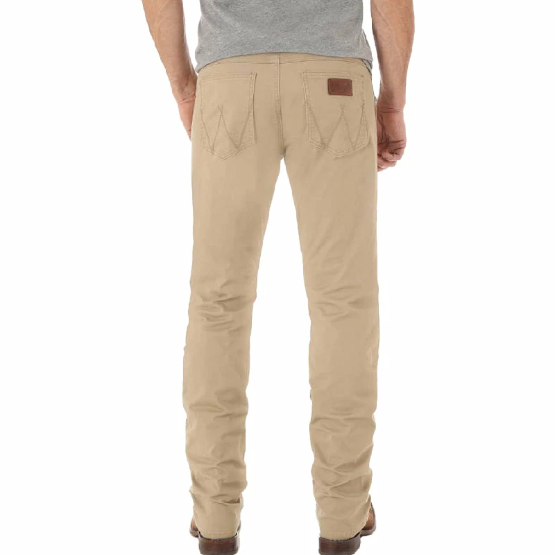 Wrangler Retro Men’s Khaki Slim Fit Straight Leg Open Pocket Jeans - Image 2