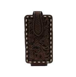 Ariat Large Floral Embossed Laced Brown Cellphone Case