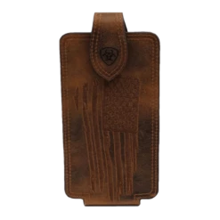 Ariat Western Large Cell Phone Case USA Logo Distressed Brown