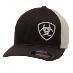 Ariat Mens FlexFit Charcoal White Cap