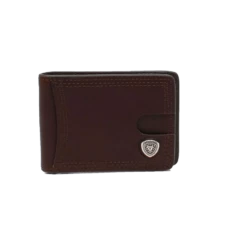 Ariat Men's Shielf Concho Brown Bifold Money Clip Wallet