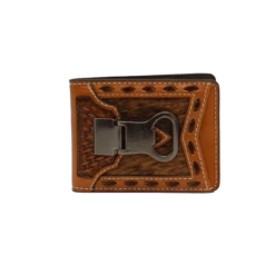 Ariat Men's Basketweave Calf Hair Money Clip Wallet