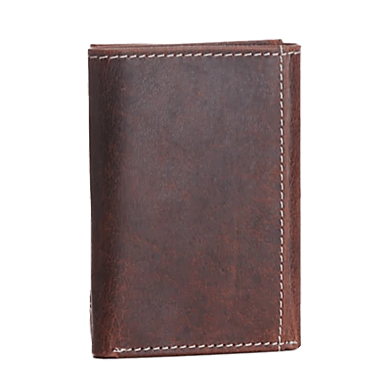Ariat Men's Tan Overlay Embossed Shield Logo Trifold Wallet - Image 2