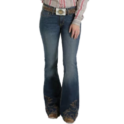 Cruel Womens Hannah Dark Stone Flare Jeans