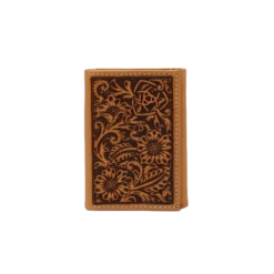 Ariat Men's Floral Embossed Trifold Wallet