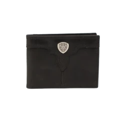 Ariat Men's Center Bump Black Bifold Wallet