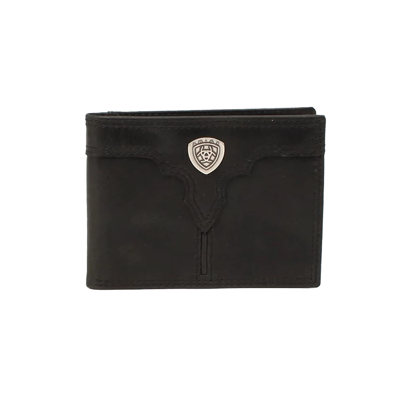 Ariat Men's Center Bump Black Bifold Wallet