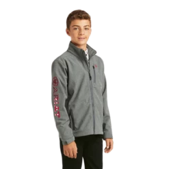 Ariat Kid's Logo 2.0 Americana And Charcoal Softshell Jacket