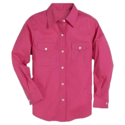 Wrangler Girls Pink Western Snap Shirt