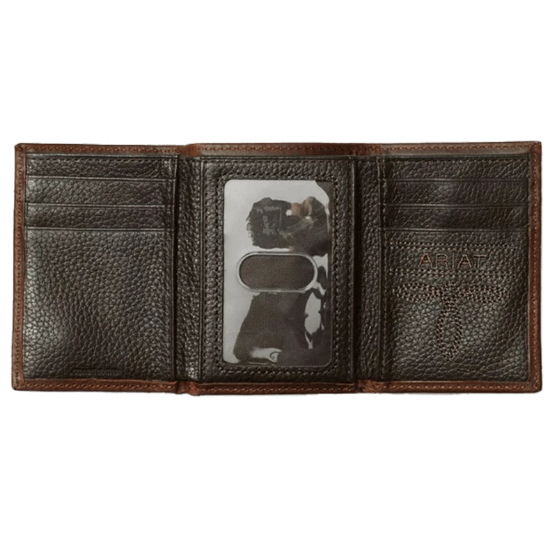 Ariat Men's Dark Copper Trifold Wallet - Image 2