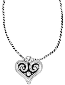 Alcazar Heart Badge Clip Necklace