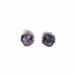 Montana Silversmiths Women's Princess Cut Amethyst Silver Earrings