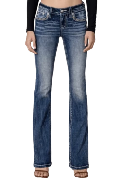 Miss Me Women's Tribal Road Boot Cut Jeans