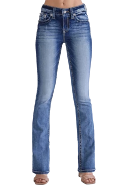 Miss Me Women's Horseshoe Goddess Bootcut Jeans