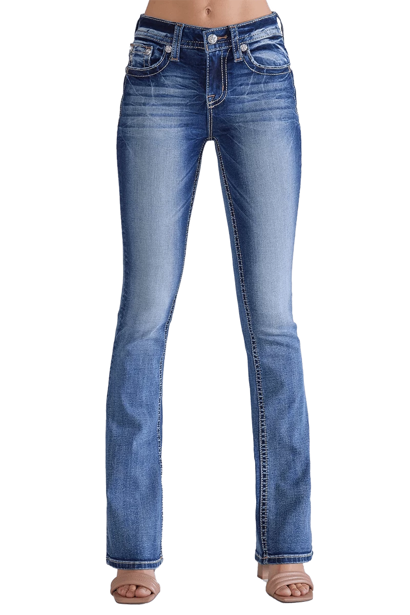 Miss Me Women's Horseshoe Goddess Bootcut Jeans