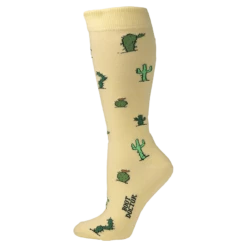 M&F Women's Yellow Cactus Crew Socks