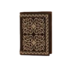 Nocona Men's Cream Embroidered Brown Trifold Wallet
