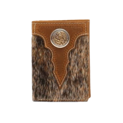 Ariat Men's Brown Calf Hair Trifold Wallet