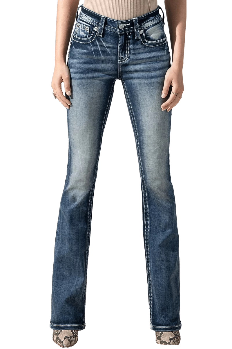 Miss Me Women's Braided Border Bootcut Jean