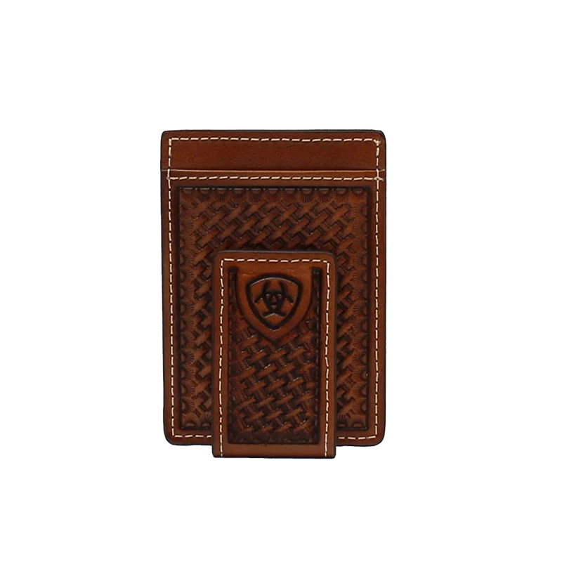 Ariat Brown Basketweave Money Clip