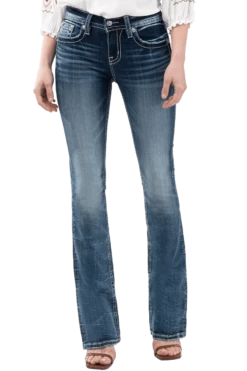 Classic Plaid Bootcut Jeans