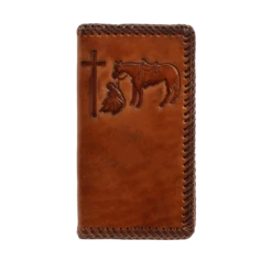 Nocona Men's Dark Laced Prayer Stamp Wallet