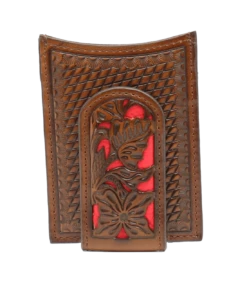 Nocona Men's Red Floral Inlay Money Clip
