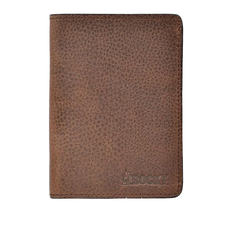 Rocky Bifold Dark Brown Leather Pebble Card Slot Wallet