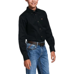Ariat Black Solid Twill Button Up Shirt